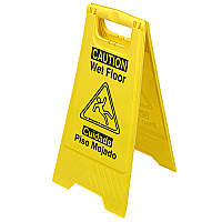 Sign Wet Floor Yellow Black, Case Of 6 (9152W)