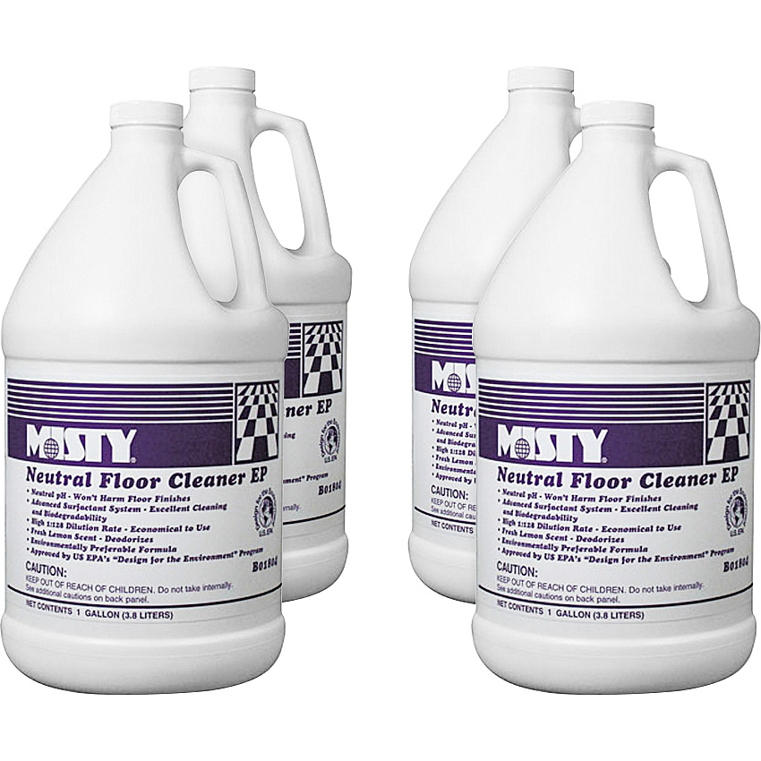 Misty Neutral Floor Cleaner EP, Lemon, 1 gal Bottle, 4/Carton (1033704)