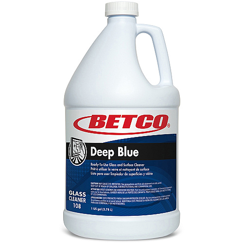 Betco Deep Blue Ammoniated Glass & Surface Cleaner For Glass, Window, Stainless Steel, Plastic, Porcelain, Chrome - 128 fl oz (4 quart) - Pleasant Scent - Recommended For: Dust Remover, Smoke Film Remover, Grease Remover, Grime Remover, Smudge R (1080400)