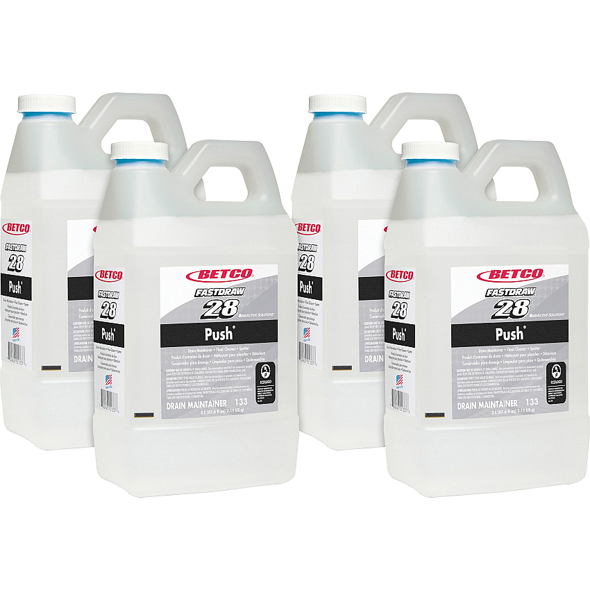 Betco PUSH All Purpose Cleaner and Odor Eliminator, New Green Scent, 2 L Bottle, 4/Carton (1334700)