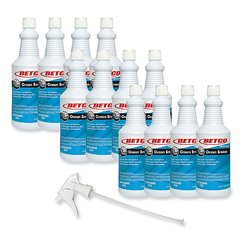 Betco BestScent Ocean Breeze RTU Deodorizer, Ocean Breeze Scent, 32 oz Spray Bottle, 12/Carton (2351200)