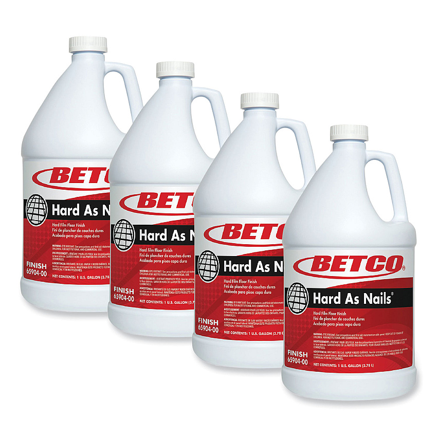 Betco Hard As Nails Floor Finish, 1 gal Bottle, 4/Carton (6590400)