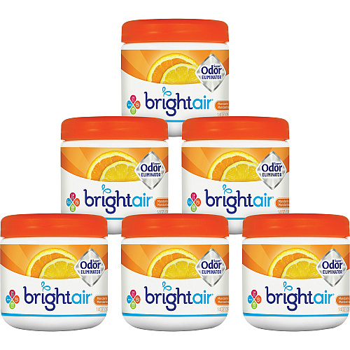 Bright Air Super Odor Eliminator, Mandarin Orange and Fresh Lemon, 14 oz Jar, 6/Carton (900013CT)