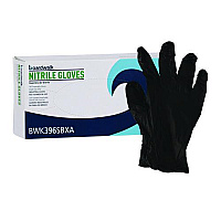 Boardwalk&reg; 396 Series Disposable General-Purpose Nitrile Gloves, Powder-Free, Small, 4.4 mil Thick, 9.5" Long, Black, 100/Box