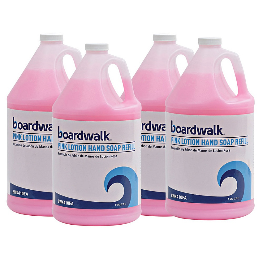 Boardwalk&reg; Mild Cleansing Pink Lotion Soap, Cherry, 1 gal Bottle, 4/CT (BWK410CT)