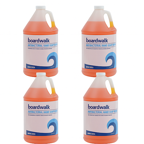 Boardwalk&reg; Antibacterial Liquid Soap, Clean Scent, 1 gal Btl, 4/CT (BWK430CT)