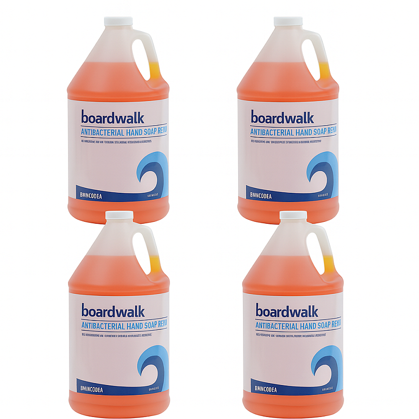Boardwalk&reg; Antibacterial Liquid Soap, Clean Scent, 1 gal Btl, 4/CT (BWK430CT)