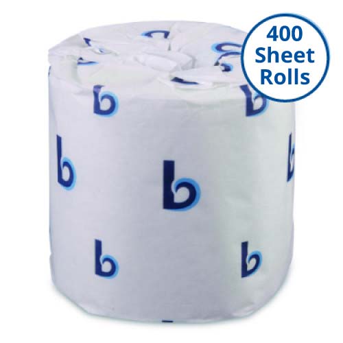 Boardwalk BWK6144 Toilet Paper, 2-Ply, 400 Sheets, 96 Rolls
