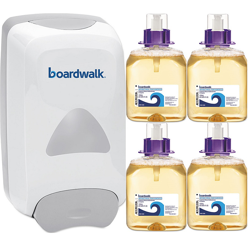 Boardwalk Soap Dispenser & Foam Antibacterial Handwash Bundle