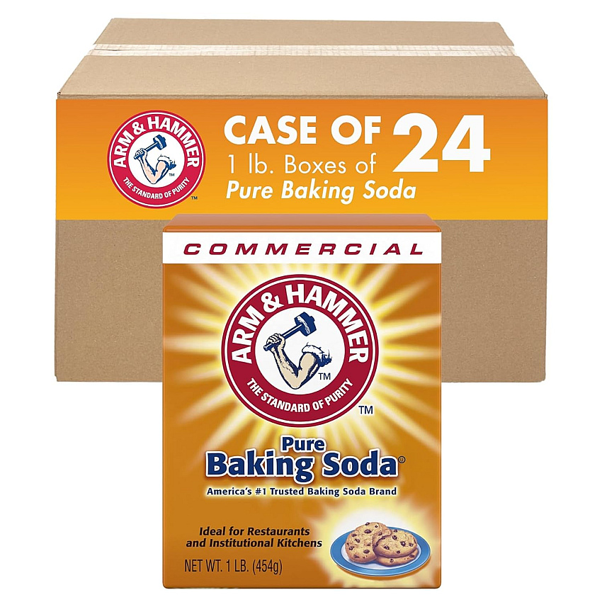 Arm & Hammer Baking Soda, 1 lb Box, 24/Carton (3320084104)