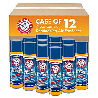 Arm &amp; Hammer Baking Soda Air Freshener, Light Fresh, 7 oz Aerosol Spray, 12/Carton (3320094170CT)