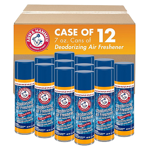 Arm & Hammer Baking Soda Air Freshener, Light Fresh, 7 oz Aerosol Spray, 12/Carton (3320094170CT)