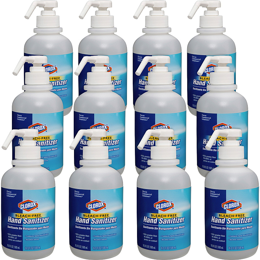 Clorox Commercial Solutions Hand Sanitizer 16.91 fl oz - Pump Bottle Dispenser - Kill Germs - Hand - Moisturizing - Clear - Non-sticky, Non-greasy - 12 / Carton (02176CT)