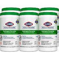 Clorox Healthcare Hydrogen Peroxide Cleaner Disinfectant Wipes, 5.75 x 6.75, Unscented, White, 155/Canister, 6 Canisters/Carton (30825)