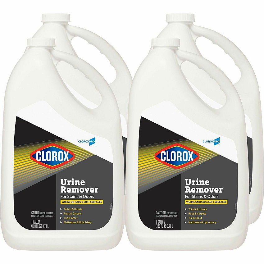 CloroxPro Urine Remover for Stains and Odors, 128 oz Refill Bottle, 4/Carton (31351CT)