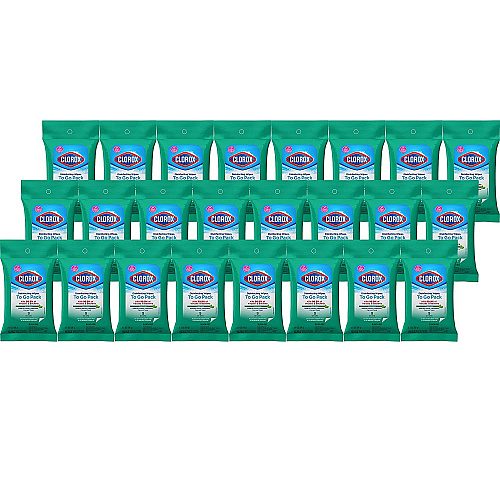 Clorox On The Go Bleach-Free Disinfecting Wipes Fresh Scent - Bleach-free, Disinfectant, Antibacterial, Disposable - White - 9 Pack - 24 / Carton (60133CT)