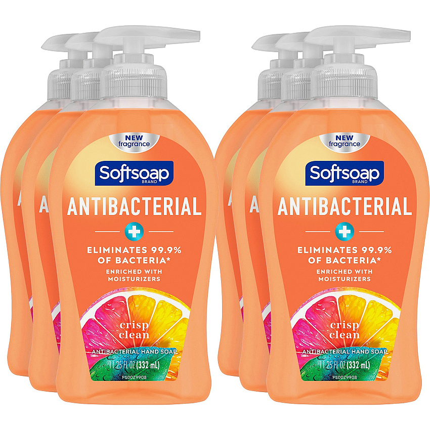 Softsoap Antibacterial Hand Soap, Crisp Clean Scent, 11.25 oz, 6/Carton (US03562ACT)