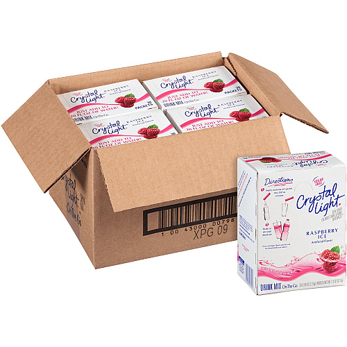 Crystal Light Flavored Drink Mix, Raspberry Ice, 30 .08oz Packets/Box (79800) - 4 Pack