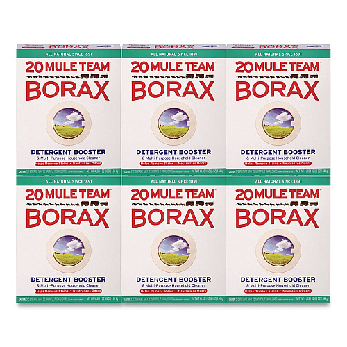 Dial 20 Mule Team Borax Laundry Booster, Powder, 6 Boxes/Carton (00201)