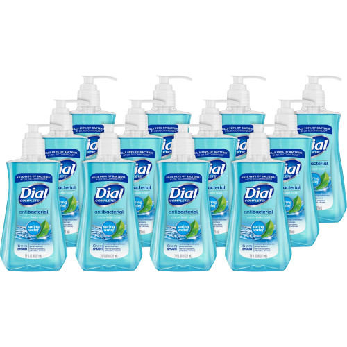 Dial Antibacterial Liquid Hand Soap, Spring Water, 7.5 oz Bottle, 12/Carton (02670CT)