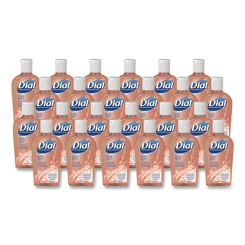 Dial Hair + Body Wash, Neutral Scent, 7.5 oz, 24/Carton (04014)