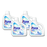 Purex&reg; Free and Clear Liquid Laundry Detergent, Unscented, 4 Bottles (05020)