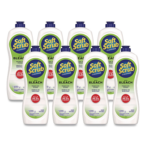 Soft Scrub&reg; Cleanser with Bleach, 24 oz Bottle, 8/Carton (DIA07222)
