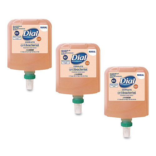 Dial Antibacterial Foaming Hand Wash Refill for 1700 V Dispenser, Original Scent, 1.7 L, 3/Carton (19723)