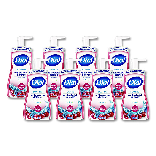 Dial Antibacterial Foaming Hand Wash, Power Berries Scent, 10 oz, 8/Carton (34727)