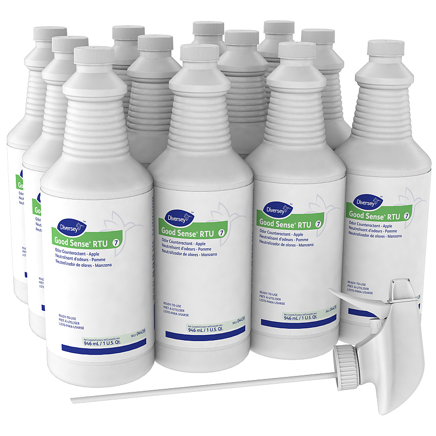 Diversey Good Sense RTU Liquid Odor Counteractant, Apple Scent, 32 oz Spray Bottle (04439)