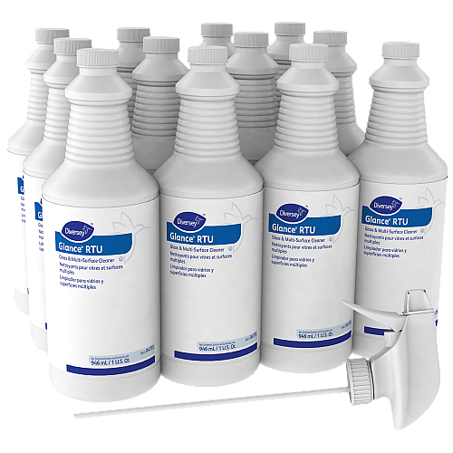 Diversey Glance Glass and Multi-Surface Cleaner, Original, 32 oz Spray Bottle, 12/Carton (04705)