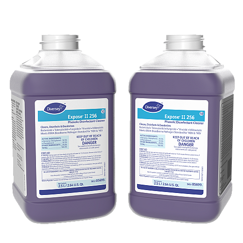 Diversey Expose Phenolic Disinfectant Cleaner Concentrate - 84.5 fl oz (2.6 quart) - Citrus Scent - Deodorize, Non-porous - Purple - 2 / Carton (05699)