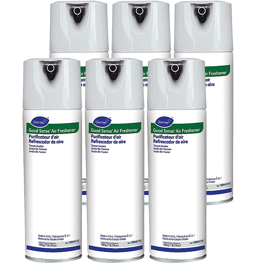 Diversey Good Sense Air Freshener, Tuscan Garden, 16 oz Aerosol Spray, 6/Carton (100949179)