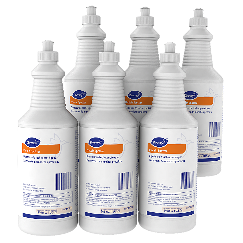 Diversey Protein Spotter, Fresh Scent, 32 oz Bottle, 6/Carton (5002611)