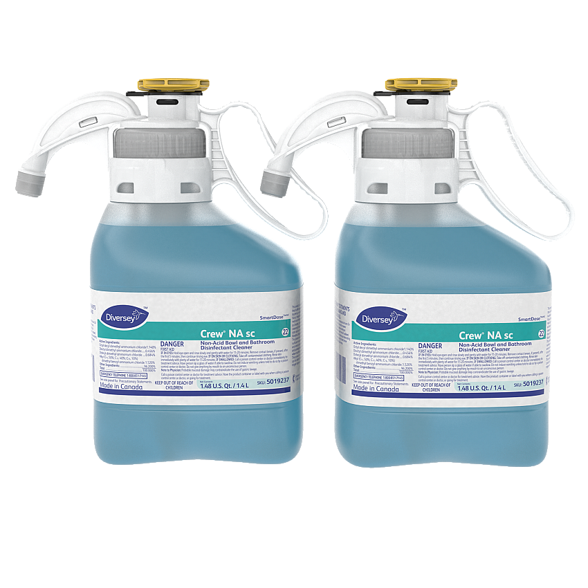 Diversey Crew Non-Acid Bowl and Bathroom Disinfectant Cleaner, Floral, 47.3 oz, 2/Carton (5019237)