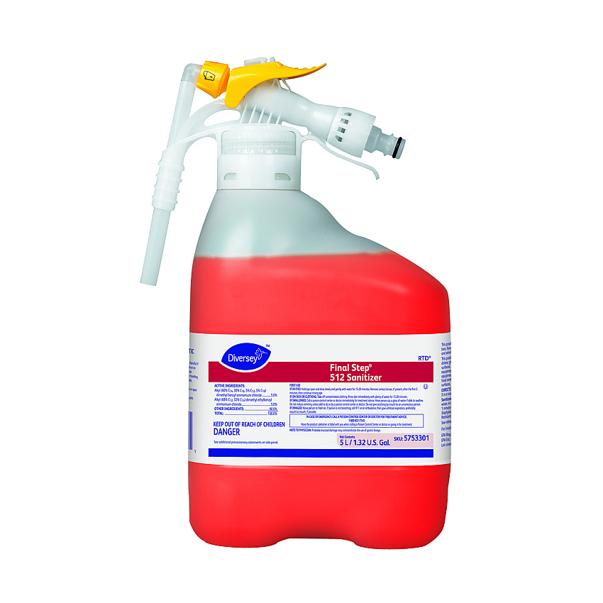 Final Step 512 Sanitizer, Red, 5 L RTD Refill, 1 Refill/Carton