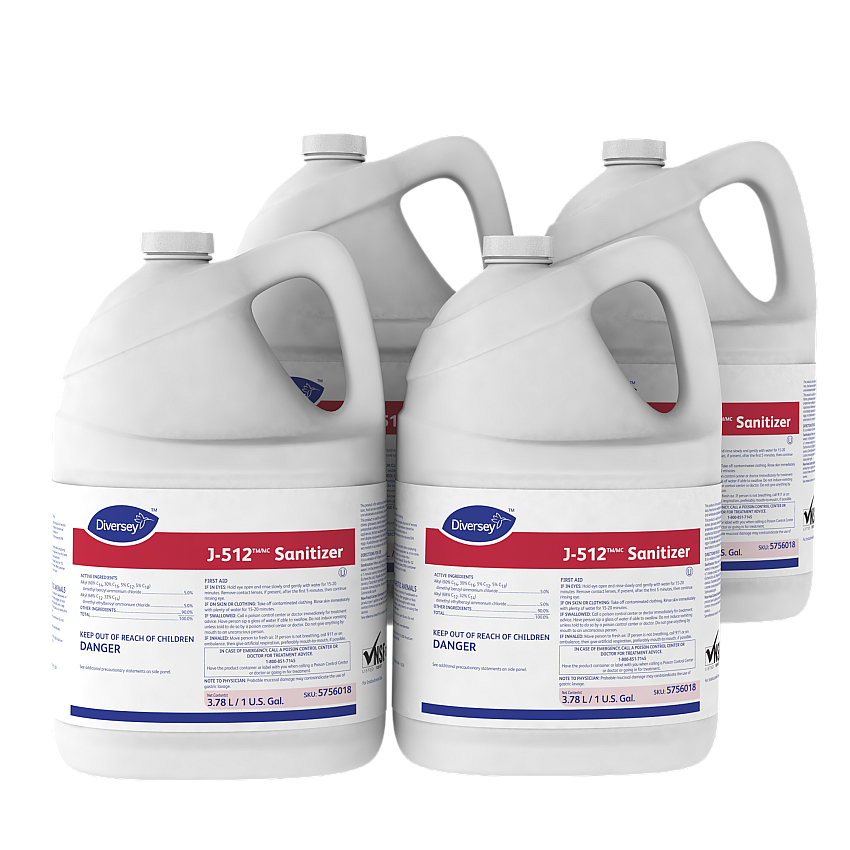 Diversey J-512TM/MC Sanitizer, 1 gal Bottle, 4/Carton (5756018)