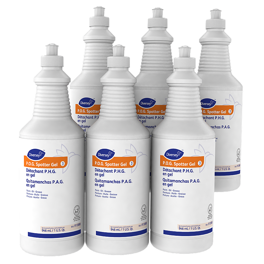Diversey Paint, Oil and Grease Spotter Gel, Fruity Scent, 32 oz Squeeze Bottle, 6/Carton (913888)