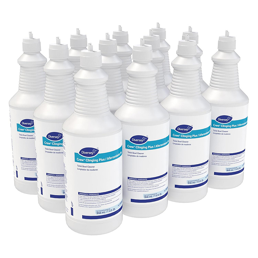 Diversey&reg; Crew Clinging Plus Toilet Bowl Cleaner, 32 oz Bottle, 12/Carton (9302467)