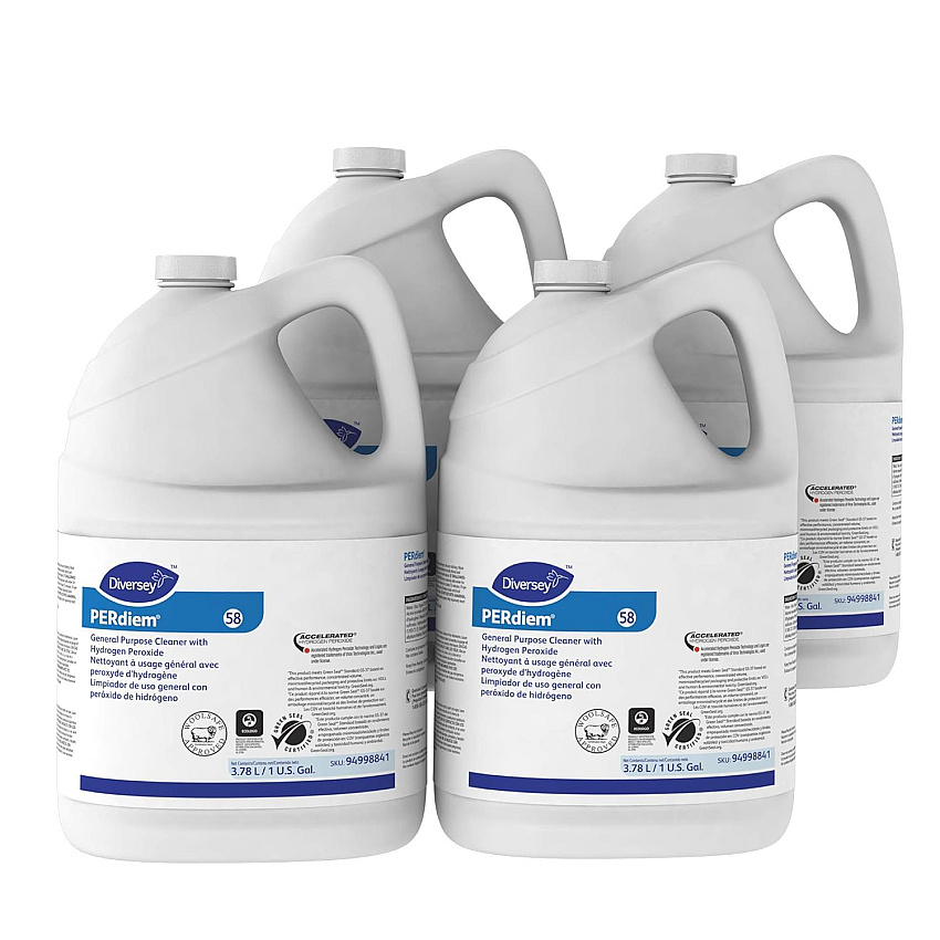 Diversey PERdiem Concentrated General Purpose Cleaner - Hydrogen Peroxide, 1 gal, Bottle Pack of 4 (94998841)