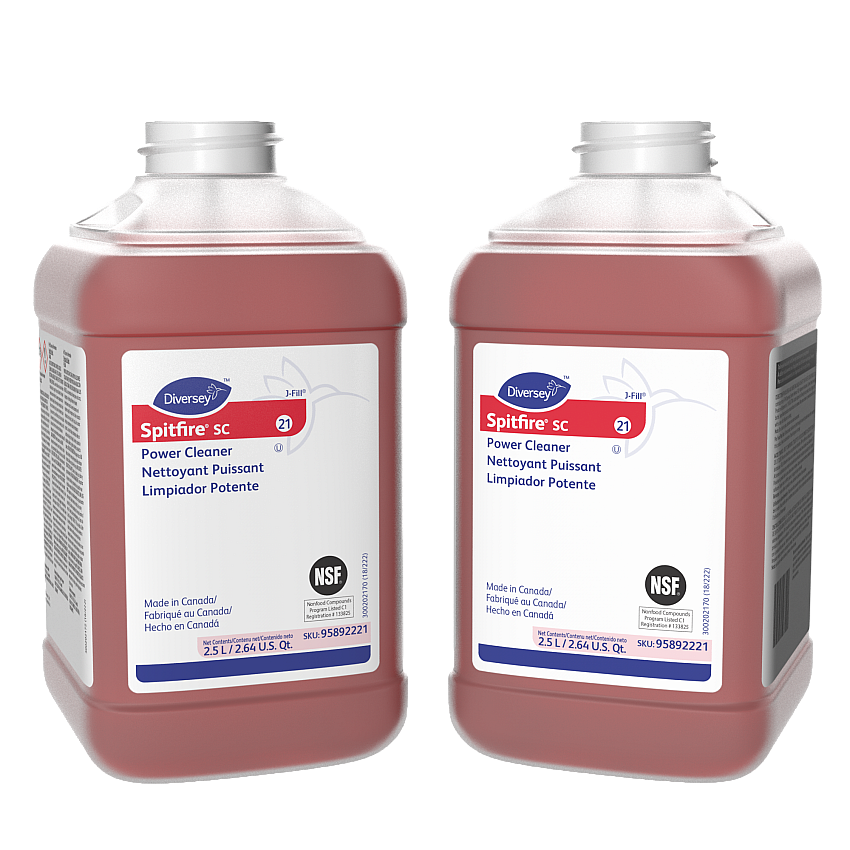 Diversey Spitfire SC Power Cleaner Ready-To-Use - 169.1 fl oz (5.3 quart) - Pine Scent - Rinse-free, Residue-free, Streak-free, No-mess, Heavy Duty, Kosher - Red Bottle - 2 / Carton (95892221)