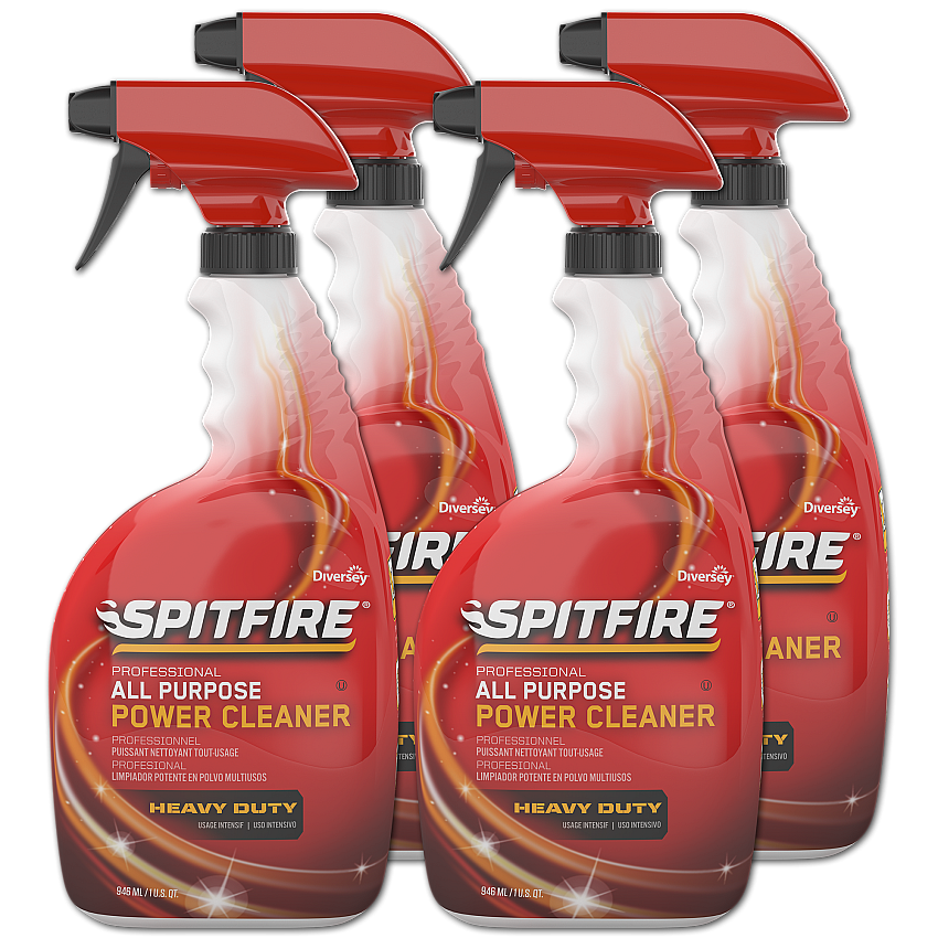 Diversey Spitfire All Purpose Power Cleaner, Liquid, 32 oz Spray Bottle, 4/Carton (CBD540038)
