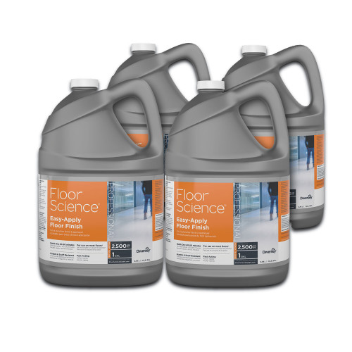 Diversey Floor Science Easy Apply Floor Finish, Ammonia Scent, 1 gal Container, 4/Carton (CBD540397)