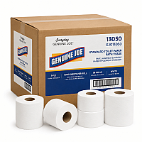Genuine Joe&reg; Standard Toilet Paper, 1 Ply, 1,000 Sheets, 96 Rolls (EJO13050)