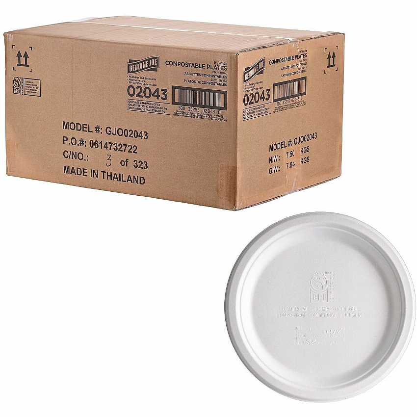 Genuine Joe BPI Certified Compostable Paper Plate (02043)
