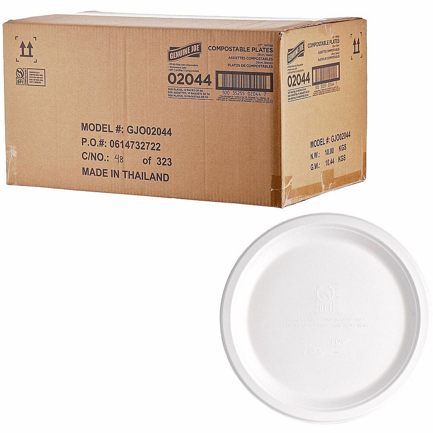 Genuine Joe BPI Certified Compostable Paper Plate (02044)