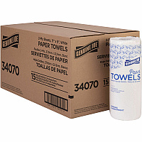 Genuine Joe 2-ply Paper Towel Rolls 2 Ply - 9" Width x 11" Length - 70 Sheets/Roll - White - Paper - 15 / Carton (GJO34070)
