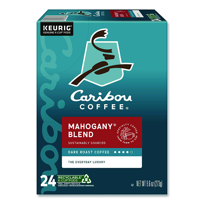 Caribou Coffee Mahogany Blend Coffee K-Cups, 24/ Box (6990)
