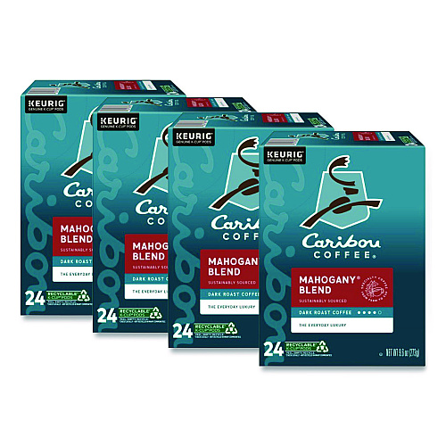 Caribou Coffee Mahogany Blend Coffee K-Cups, 96/Carton (6990CT)