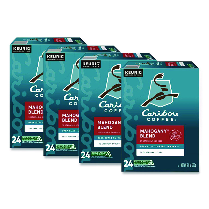 Caribou Coffee Mahogany Blend Coffee K-Cups, 96/Carton (6990CT)